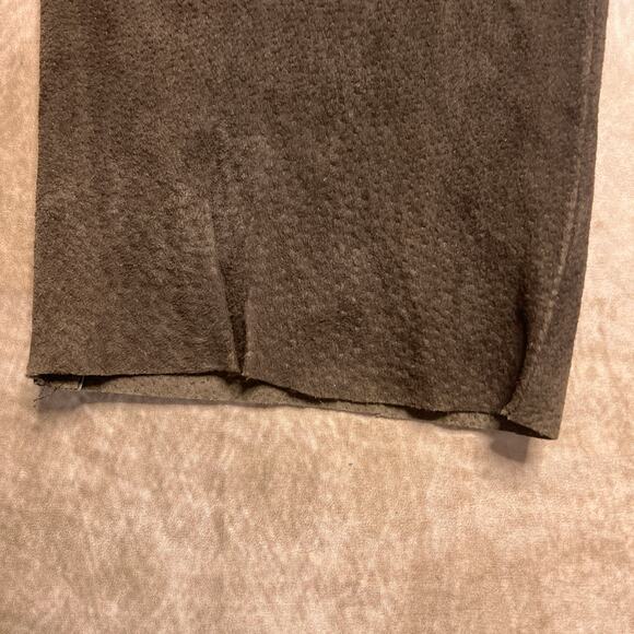 Vintage 90s Danielle Martin High Waisted Straight Leg Brown Leather Suede Pants - Picture 5 of 9